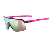 Uvex dyrt Jr. - Occhiali sportivi leggeri ed eleganti con lenti a specchio e naselli morbidi e fasce morbide per bambini - nero-rosa opaco/mirrror rosa - taglia unica