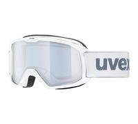 Uvex elemnt FM, occhiali da sci unisex, campo visivo ampliato, privo di appannamenti, ventilazione della montatura senza spifferi, white matt/silver-blue, one size