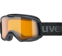 uvex elemnt LGL, occhiali da sci unisex, con intensificazione del contrasto, campo visivo ampliato, privo di appannamenti, black/lasergold lite-clear, one size