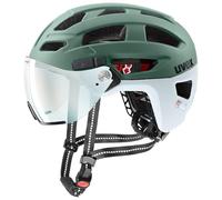 uvex finale visor V, casco bicicletta Unisex adulto, moss green-cloud matt, 56-61 cm