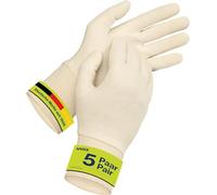 Uvex Guanti in cotone, 5 paia - guanti da trucco e montaggio con elastan (sottovesto, guanto) - traspiranti, elastici e delicati - naturale, taglia 08/M