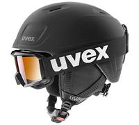 Uvex Heyya Pro Set, Casco da Sci Leggero per Bambini, Regolazione Individuale delle Dimensioni, con Intensificazione del Contrasto, Black, 51-55 cm