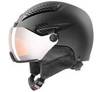 uvex hlmt 600 visor, casco da sci robusto unisex, con visiera, regolazione individuale delle dimensioni, black matt, 55-57 cm