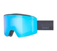 Uvex ignite FM, maschera da sci Unisex adulto, black matt/mirror blue, one size