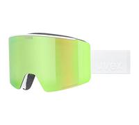 Uvex ignite FM, maschera da sci Unisex adulto, white matt/mirror green, one size