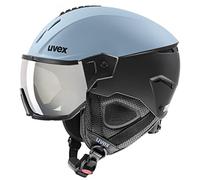 uvex instinct visor, casco da sci robusto unisex, con visiera, regolazione individuale delle dimensioni, white-black matt, 53-55 cm