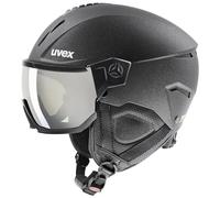 uvex instinct visor, casco da sci robusto unisex, con visiera, regolazione individuale delle dimensioni, black matt, 56-58 cm