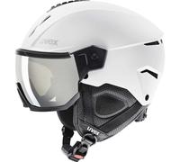 uvex instinct visor, casco da sci robusto unisex, con visiera, regolazione individuale delle dimensioni, white-black matt, 59-61 cm