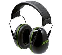 Uvex K10 - Capsula anti-udito pieghevole - Isolamento da 30 dB - Nero/Verde