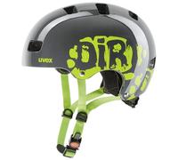 uvex Kid 3, Casco Infantil Robusto, Ajuste de Talla individualizado, ventilación optimizada, Dirtbike Grey-Lime, 51-55 cm
