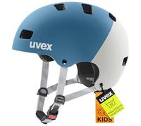 uvex kid 3 cc, casco da ciclismo robusto per bambini, regolazione individuale delle dimensioni, aerazione ottimizzata, dark cyan, rhino matt, 55-58 cm