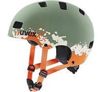 uvex kid 3 cc, casco da ciclismo robusto per bambini, regolazione individuale delle dimensioni, aerazione ottimizzata, moss green, sand matt, 55-58 cm