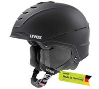 uvex legend 2.0, casco da sci robusto unisex, regolazione individuale delle dimensioni, aerazione ottimizzata, black matt, 52-55 cm