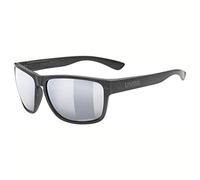 Uvex LGL ocean P, occhiali da sole unisex, polarizzato, specchiato, black matt/silver-silver, one size