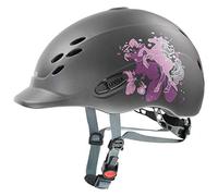 uvex onyxx, casco da equitazione leggero per bambini, regolazione individuale delle dimensioni, ventilazione ottimale, pony anthracite matt, 49-54 cm