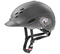 uvex onyxx, casco da equitazione leggero per bambini, regolazione individuale delle dimensioni, ventilazione ottimale, friends II anthracite matt, 49-54 cm