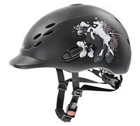 uvex onyxx, casco da equitazione leggero per bambini, regolazione individuale delle dimensioni, ventilazione ottimale, pony black matt, 49-54 cm