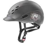 uvex onyxx, casco da equitazione leggero per bambini, regolazione individuale delle dimensioni, ventilazione ottimale, friends II anthracite matt, 49-54 cm