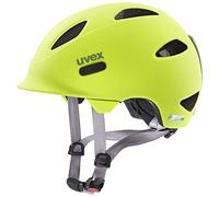 uvex oyo, casco da ciclismo leggero per bambini, regolazione individuale delle dimensioni, ampliabile con luce a LED, 45-50 cm, Giallo fluo verde muschio opaco