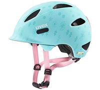 uvex oyo style, casco da ciclismo leggero per bambini, regolazione individuale delle dimensioni, ampliabile con luce a LED, 45-50 cm, Fiori ciano opaco