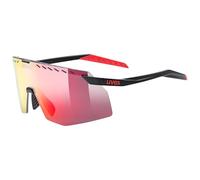 uvex pace stage - occhiali sportivi per adulti - 100% protezione UVA, B, C - privo di appannamenti - black matt/mir.red - one size