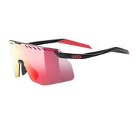 uvex pace stage s - occhiali sportivi per adulti - 100% protezione UVA, B, C - privo di appannamenti - black matt/mir.red - one size