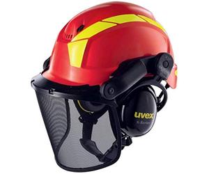 Uvex Pheos Forestry - Casco forestale con protezione dell'udito e del viso - SNR: 30dB