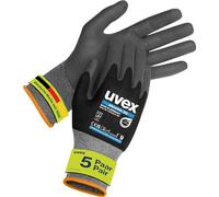 uvex phynomic XG, 5 paia di guanti antiscivolo premium per zone umide e oleose, flessibili, robusti e traspiranti, nero, grigio, taglia 12/XXXL