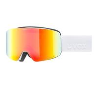 Uvex pwdr FM - maschera da sci per bambini - categoria di filtro 2 - privo di appannamenti - white matt dl/rainbow-clear - one size