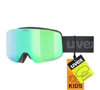 Uvex pwdr FM, maschera da sci, junior, nero/verde Onesize Black Matt