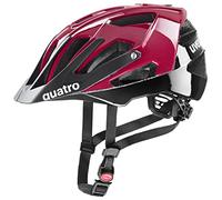 uvex quatro - sicuro casco MTB unisex - regolazione individuale delle dimensioni - cchermo regolabile - ruby red-black - 56-61 cm