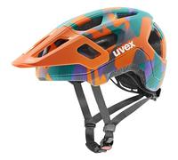 uvex react jr. - casco bicicletta leggero per bambini - regolazione individuale delle dimensioni - interni lavabili - papaya camo matt - 52-56 cm