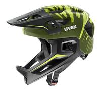 uvex react jr. fullface - casco bicicletta leggero per bambini - regolazione individuale delle dimensioni - interni lavabili - dark olive matt - 52-56 cm