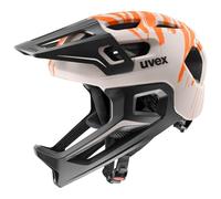 uvex react jr. fullface Casco da bici per bambin - grey-orange matt/52-56 cm