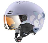 Uvex Rock JR Visor, casco da sci con visiera, junior, viola 51-55cm Cool Lavender Abstract Matt
