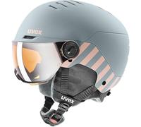 Casco da sci per bambini Uvex Rocket Jr. Visor Dimensioni del casco: 54-58 cm / Colore: grigio/rosa
