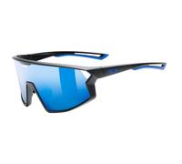 Uvex skyryse - occhiali sportivi per adulti - forte protezione UV - con miglioramento del contrasto - black matt/blue mirror - one size