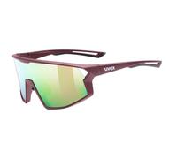 uvex skyryse - occhiali sportivi per adulti - forte protezione UV - con miglioramento del contrasto - burgundy matt/rose mirror - one size