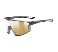Uvex skyryse - occhiali sportivi per adulti - forte protezione UV - con miglioramento del contrasto - smoke gray matt/gold mirror - one size