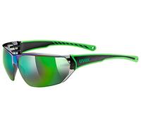 uvex sportstyle 204, occhiali sportivi unisex, specchiato, comfort senza pressione e tenuta perfetta, black green/green, one size