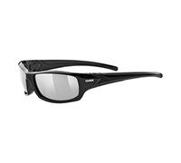uvex sportstyle 211, occhiali sportivi unisex, specchiato, comfort senza pressione e tenuta perfetta, black/litemirror silver, one size
