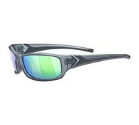 uvex sportstyle 211, occhiali sportivi unisex, specchiato, comfort senza pressione e tenuta perfetta, smoke matt/green, one size