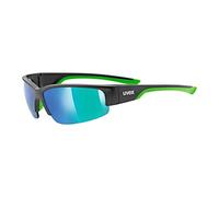 uvex sportstyle 215, occhiali sportivi unisex, specchiato, comfort senza pressione e tenuta perfetta, black matt green/green, one size