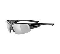 uvex sportstyle 215, occhiali sportivi unisex, specchiato, comfort senza pressione e tenuta perfetta, black/silver, one size
