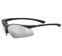 Uvex sportstyle 223, occhiali sportivi unisex, specchiato, comfort senza pressione e tenuta perfetta, black/silver, one size