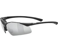 Uvex sportstyle 223, occhiali sportivi unisex, specchiato, comfort senza pressione e tenuta perfetta, black/silver, one size