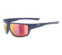 uvex sportstyle 230, occhiali sportivi unisex, specchiato, indice di filtrazione 3, blue matt/mirror red, one size