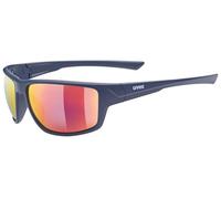 uvex sportstyle 230, occhiali sportivi unisex, specchiato, indice di filtrazione 3, blue matt/mirror red, one size