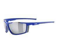 uvex sportstyle 310, occhiali outdoor unisex, specchiato, rivestimento a contatto con il volto removibile, blue matt/silver, one size
