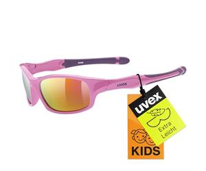 uvex sportstyle 507, occhiali da sole per bambini, specchiato, incl. fascia, pink purple/pink, one size